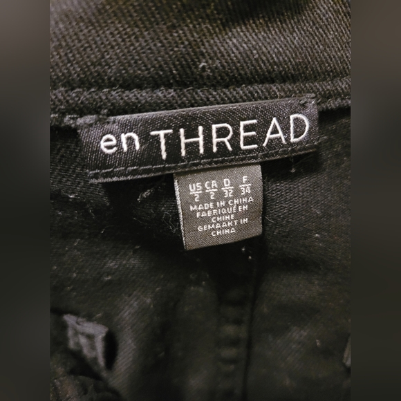 Black High Waist Straight Leg with Stretch, Size 2 - Picture 6 of 7